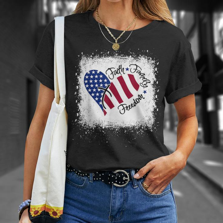 Faith Family Freedom Patriotic 4Th Of July Christian Girl Unisex T-Shirt Gifts for Her