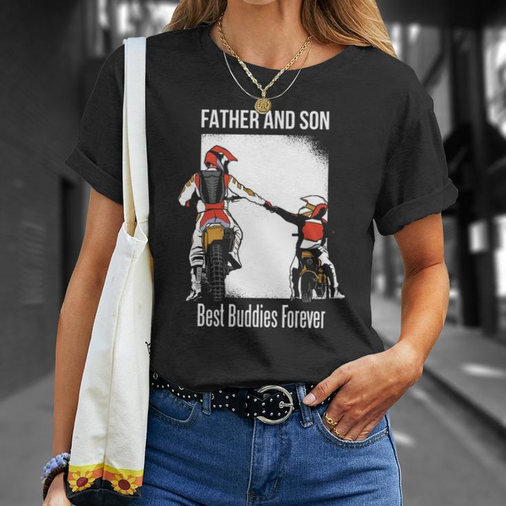 Father And Son Best Buddies Forever Fist Bump Dirt Bike Unisex T-Shirt Gifts for Her