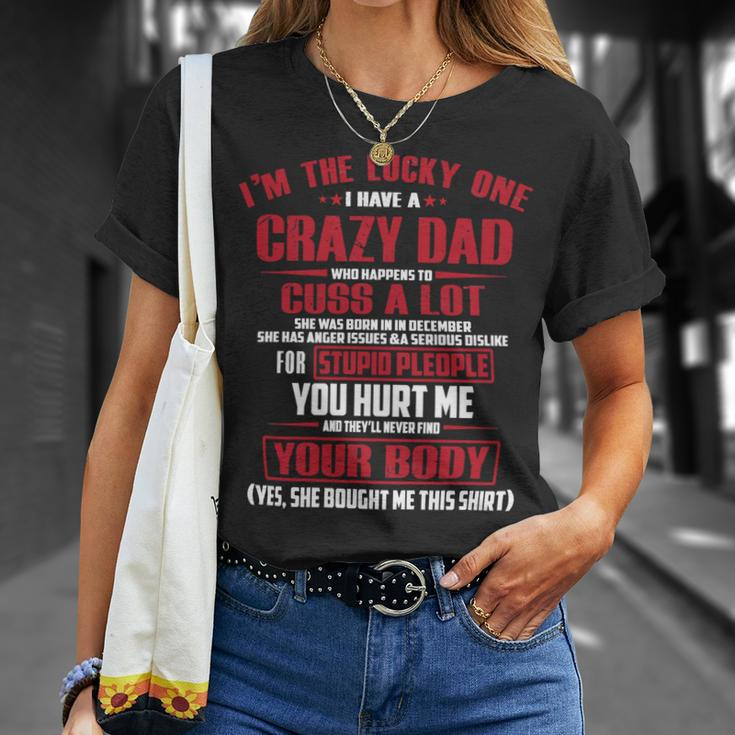 Father Grandpa A Crazy Dad368 Family Dad Unisex T-Shirt Gifts for Her