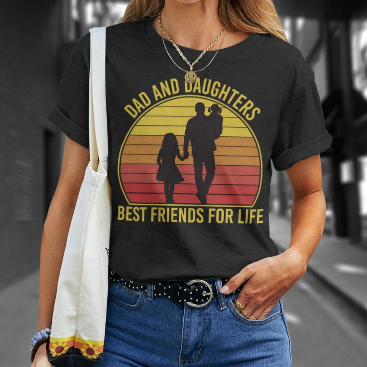 Father Grandpa Dad And Daughters Best Friends For Life Vintage137 Family Dad Unisex T-Shirt Gifts for Her