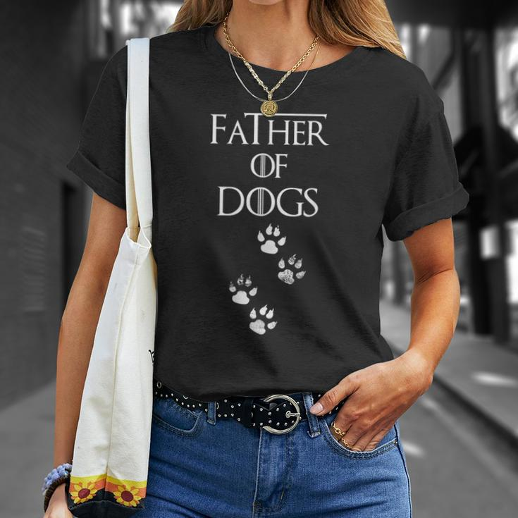 Father Of Dogs Paw Prints Unisex T-Shirt Gifts for Her