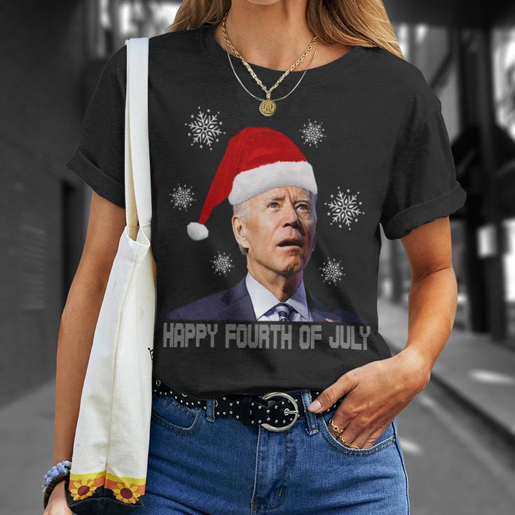 Funny Anti Joe Biden Happy 4Th Of July Merry Christmas Unisex T-Shirt Gifts for Her