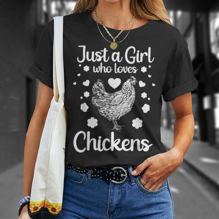 Funny Girl Chicken Design For Kids Women Mom Chicken Lover Unisex T-Shirt Gifts for Her