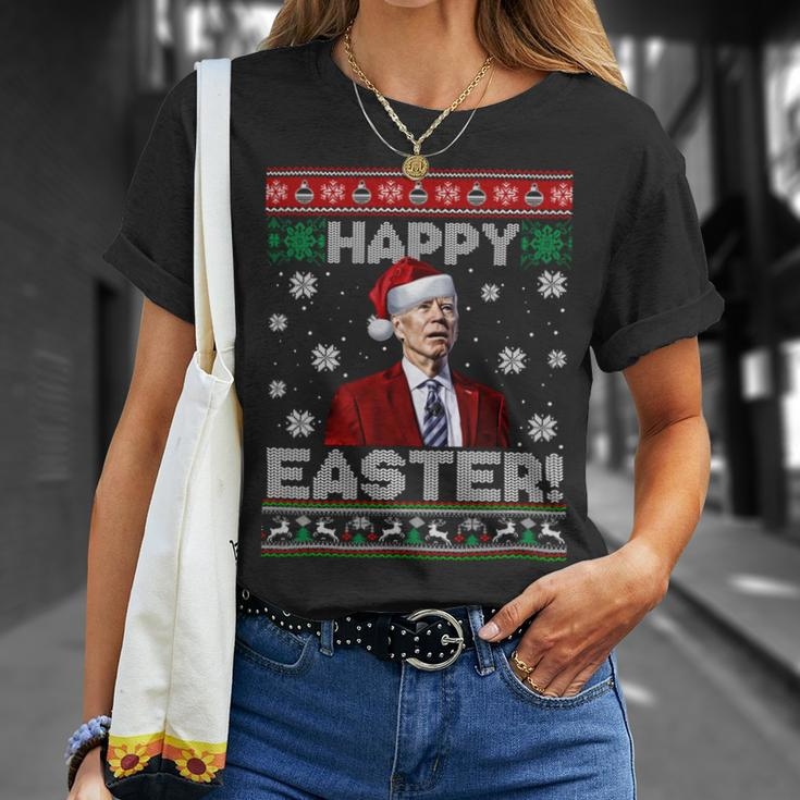 Funny Joe Biden Happy Easter Ugly Christmas Unisex T-Shirt Gifts for Her