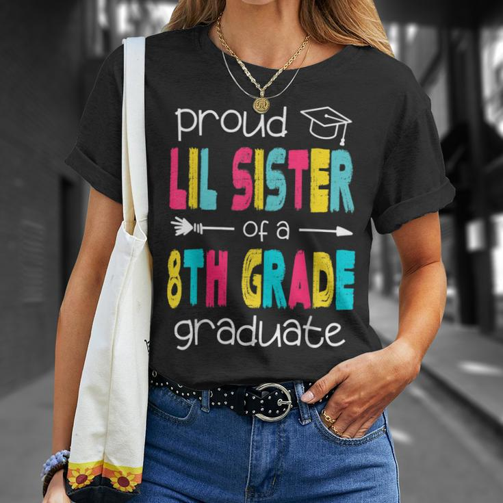 Funny Proud Lil Sister Of A Class Of 2022 8Th Grade Graduate Unisex T-Shirt Gifts for Her