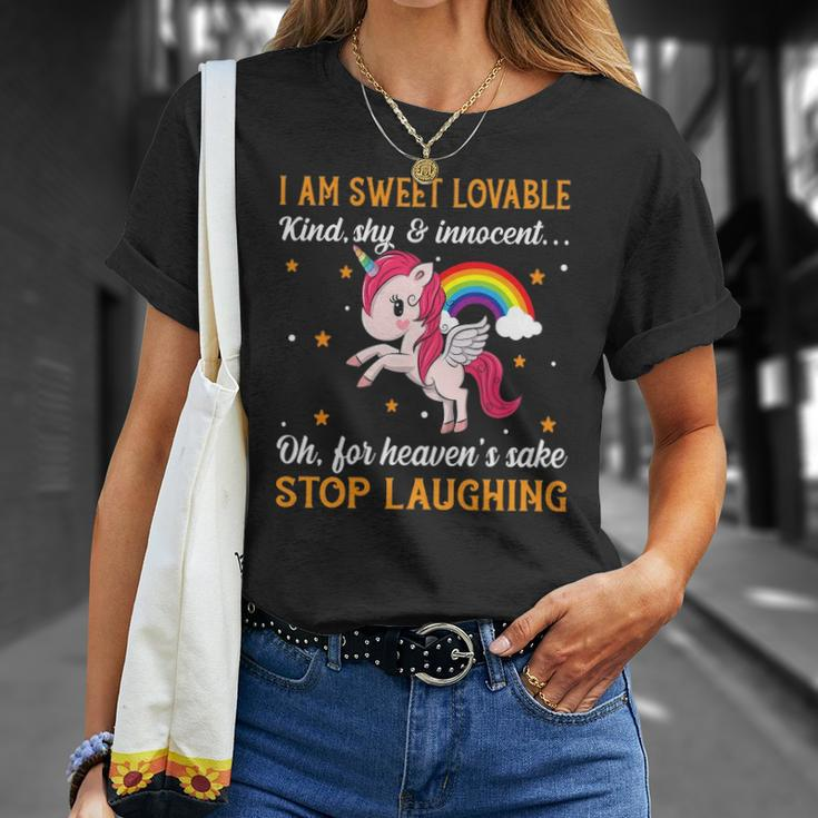 Funny Unicorn Kind Rainbow Graphic Plus Size Unisex T-Shirt Gifts for Her
