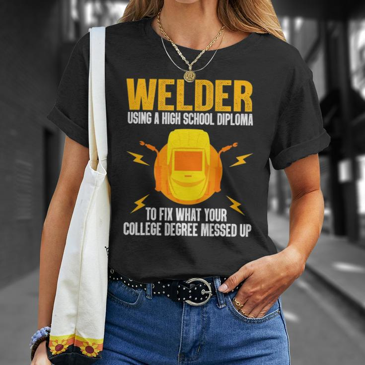 Funny Welder Art For Men Women Steel Welding Migtig Welder Unisex T-Shirt Gifts for Her