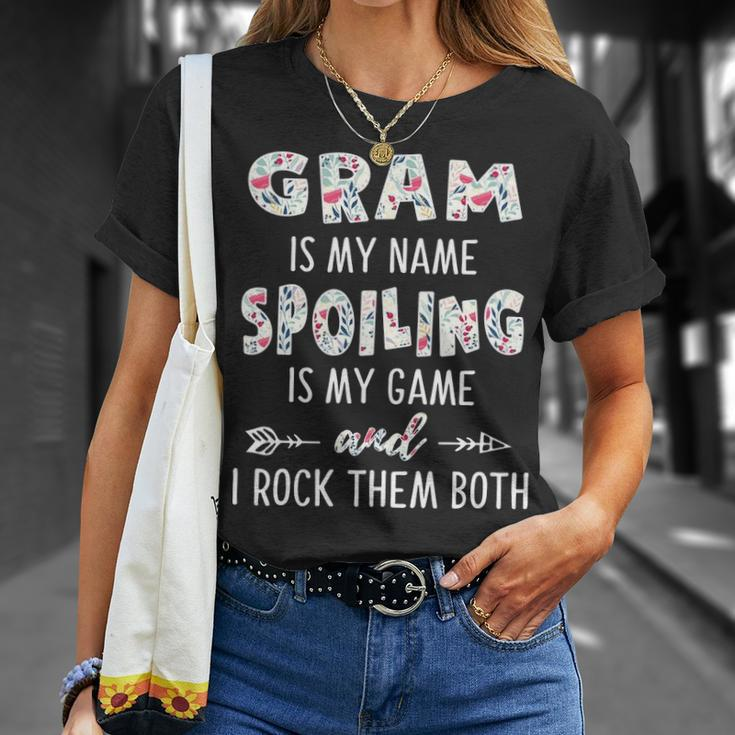 Gram Grandma Gram Is My Name Spoiling Is My Game T-Shirt Gifts for Her
