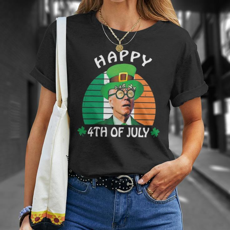 Happy 4Th Of July Joe Biden Leprechaun St Patricks Day Unisex T-Shirt Gifts for Her