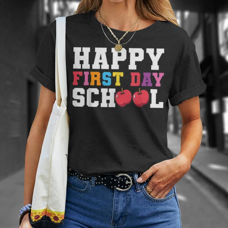 Happy First Day Of School Back To School Teachers Kids Unisex T-Shirt Gifts for Her