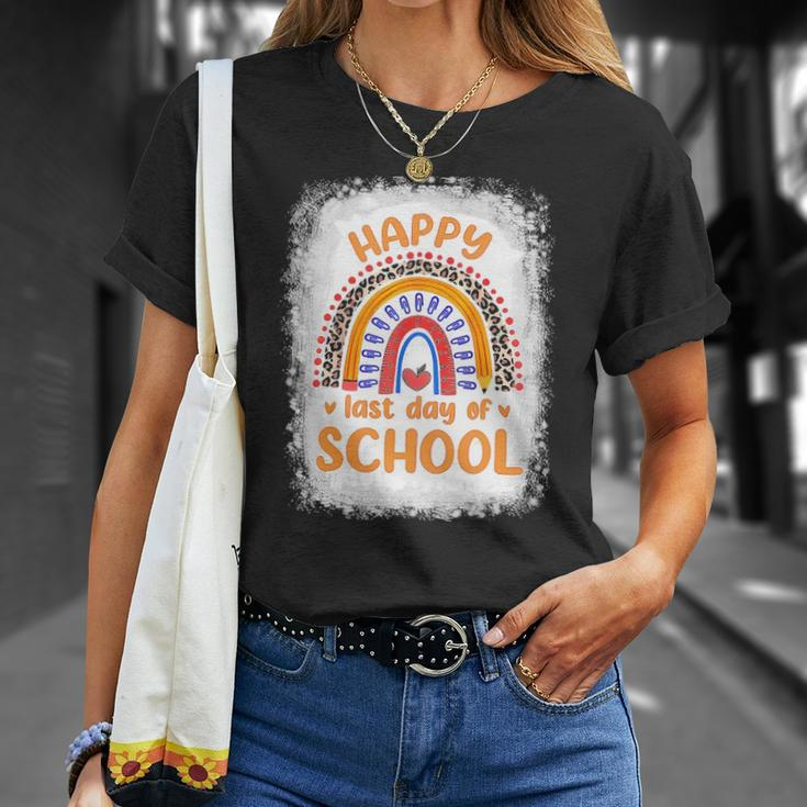 Happy Last Day Of School Rainbow Funny Summer Vacation Unisex T-Shirt Gifts for Her