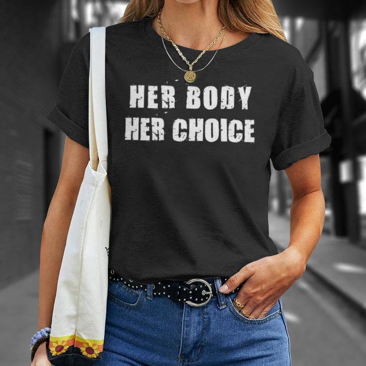 Her Body Her Choice Texas Womens Rights Grunge Distressed Unisex T-Shirt Gifts for Her