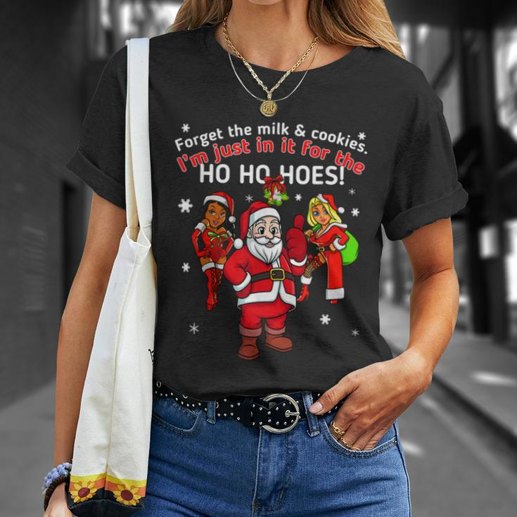 I Do It For The Hos Santa Funny Inappropriate Christmas Men Unisex T-Shirt Gifts for Her