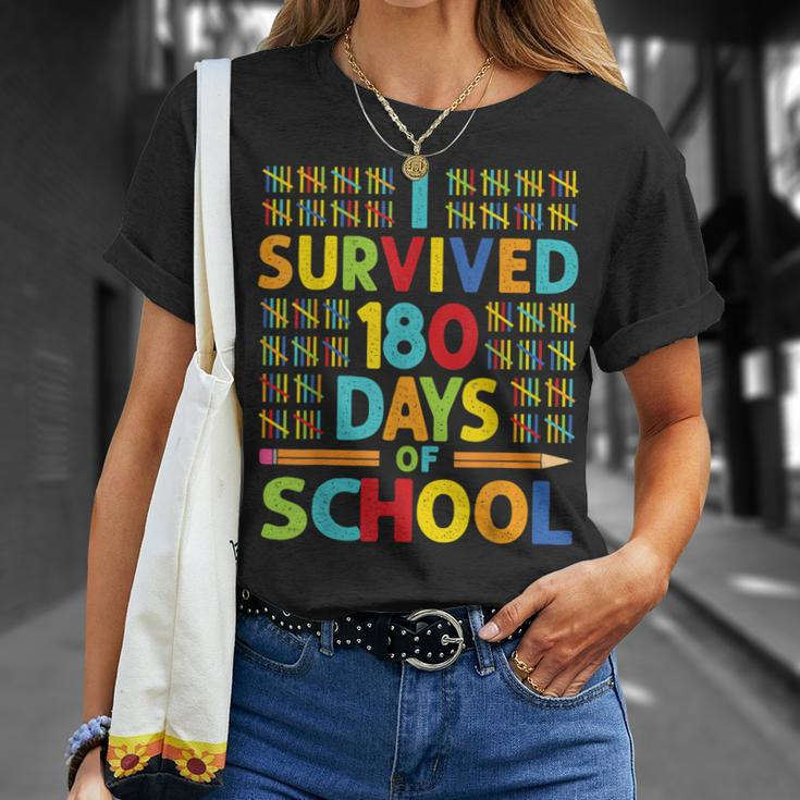 I Survived 180 Days Of School Last Day Of School Teacher V2 Unisex T-Shirt Gifts for Her