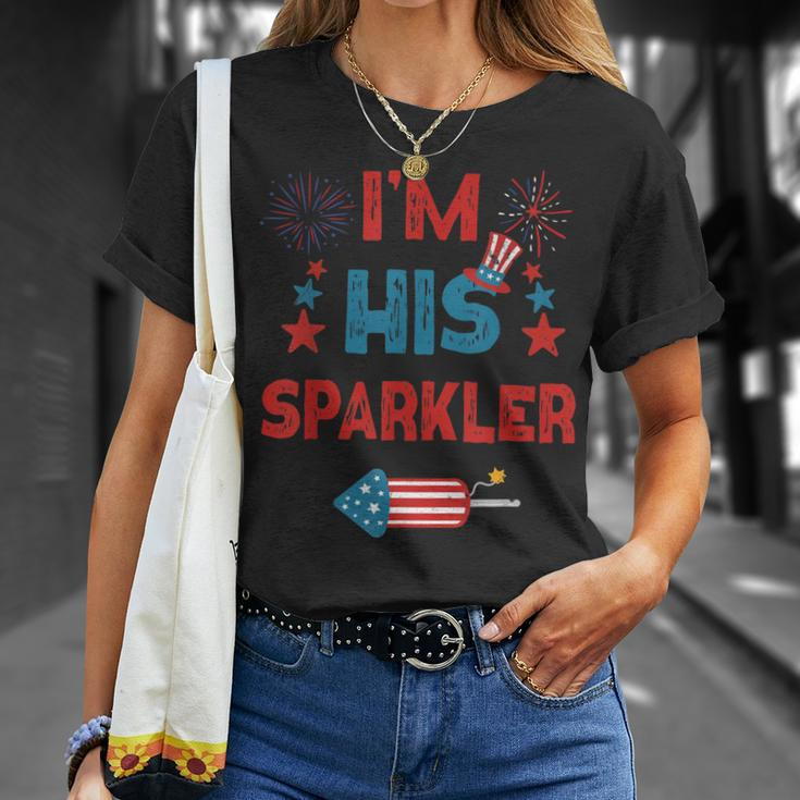 Im His Sparkler 4Th Of July Fireworks Matching Couples Unisex T-Shirt Gifts for Her