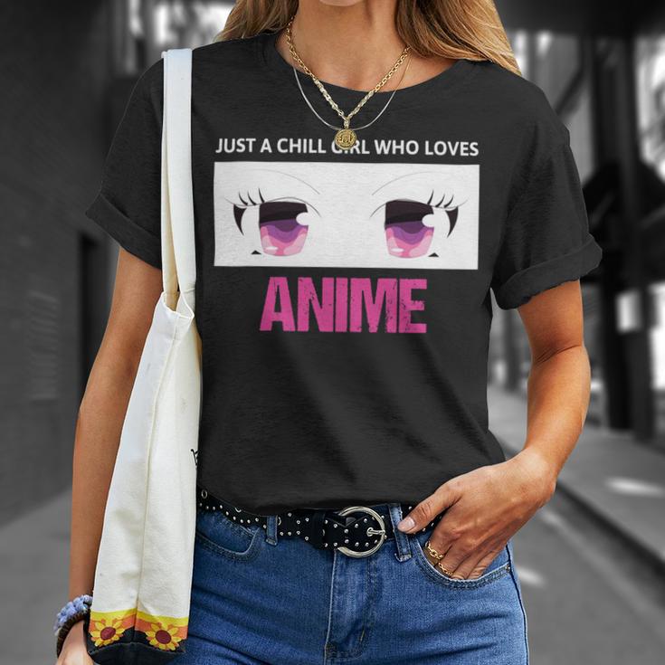 Just A Girl Who Loves Anime Chill Anime Girl Unisex T-Shirt Gifts for Her