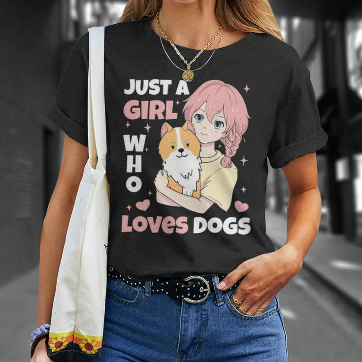 Just A Girl Who Loves Dogs Cute Corgi Lover Outfit & Apparel Unisex T-Shirt Gifts for Her