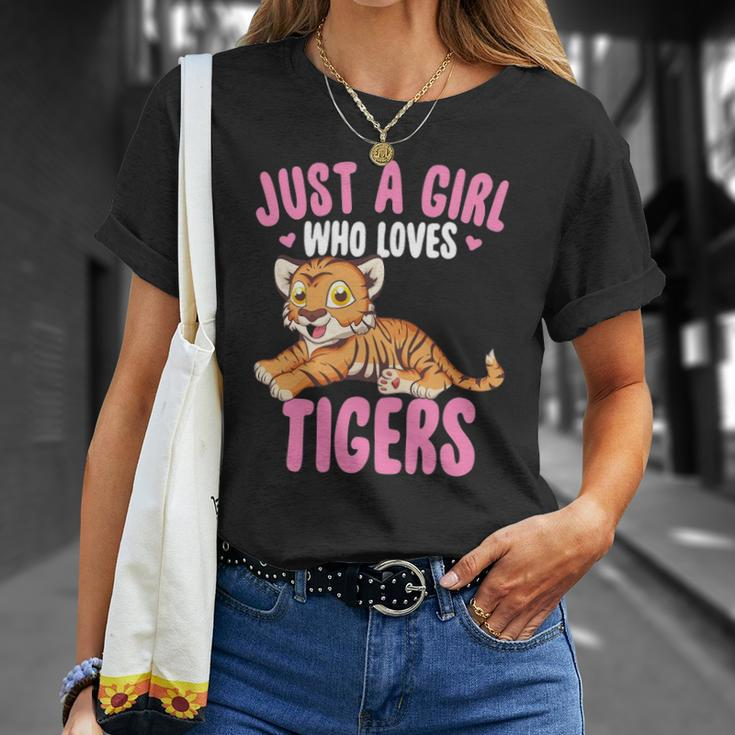 Just A Girl Who Loves Tigers Cute Kawaii Tiger Animal Unisex T-Shirt Gifts for Her