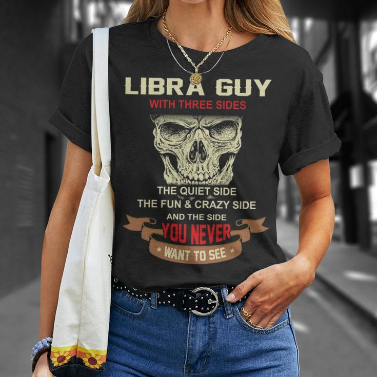 Libra Guy I Have 3 Sides Libra Guy Birthday T-Shirt Gifts for Her