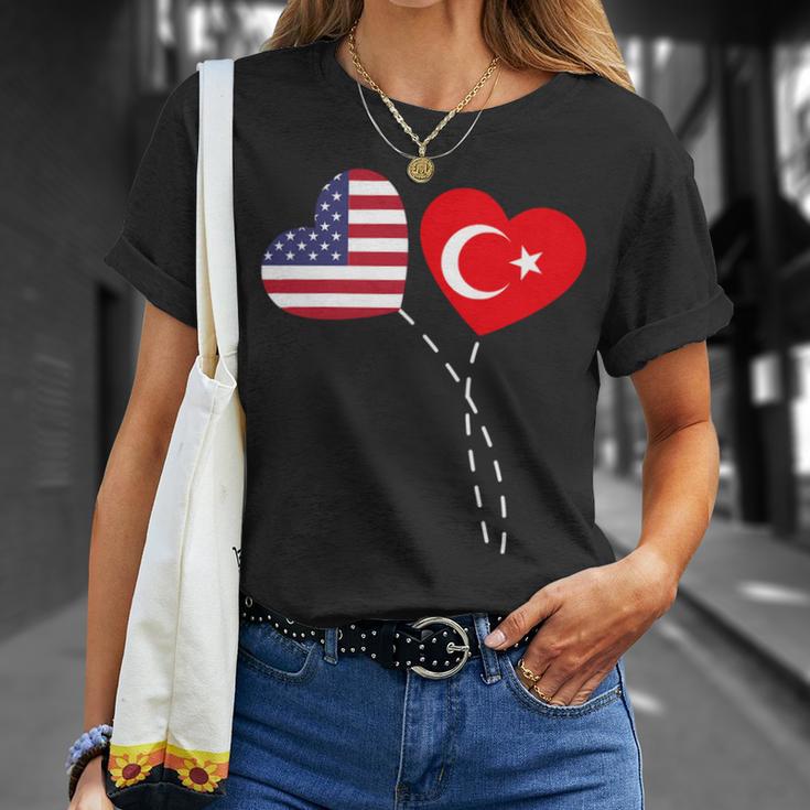 Loving Usa Turkey Flag Heart Turkish 13 Shirt Unisex T-Shirt Gifts for Her