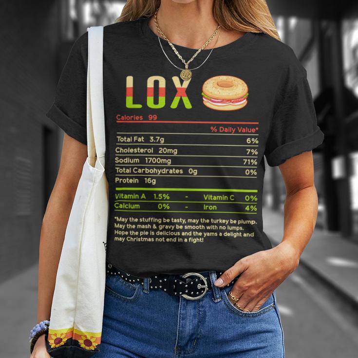 Lox Nutrition Facts Funny Christmas 12 Shirt Unisex T-Shirt Gifts for Her