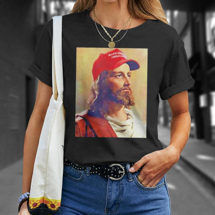 Maga Jesus Is King Ultra Maga Donald Trump Unisex T-Shirt Gifts for Her