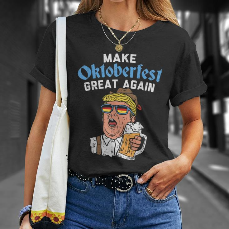Make Oktoberfest Great Again Funny Trump Drink Beer Mug Unisex T-Shirt Gifts for Her