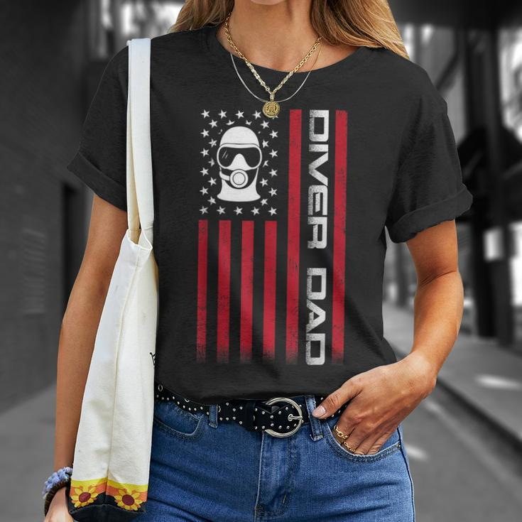 Mens 4Th Of July Us Flag Diver Dad Gift For Fathers Day Unisex T-Shirt Gifts for Her
