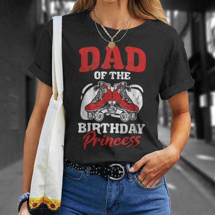 Mens Dad Of Birthday Princess Roller Skating Derby Roller Skate Unisex T-Shirt Gifts for Her