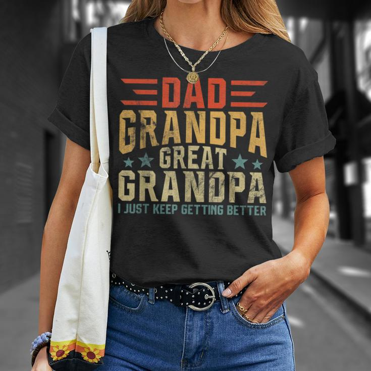 Mens Fathers Day From Grandkids Dad Grandpa Great Grandpa Unisex T-Shirt Gifts for Her