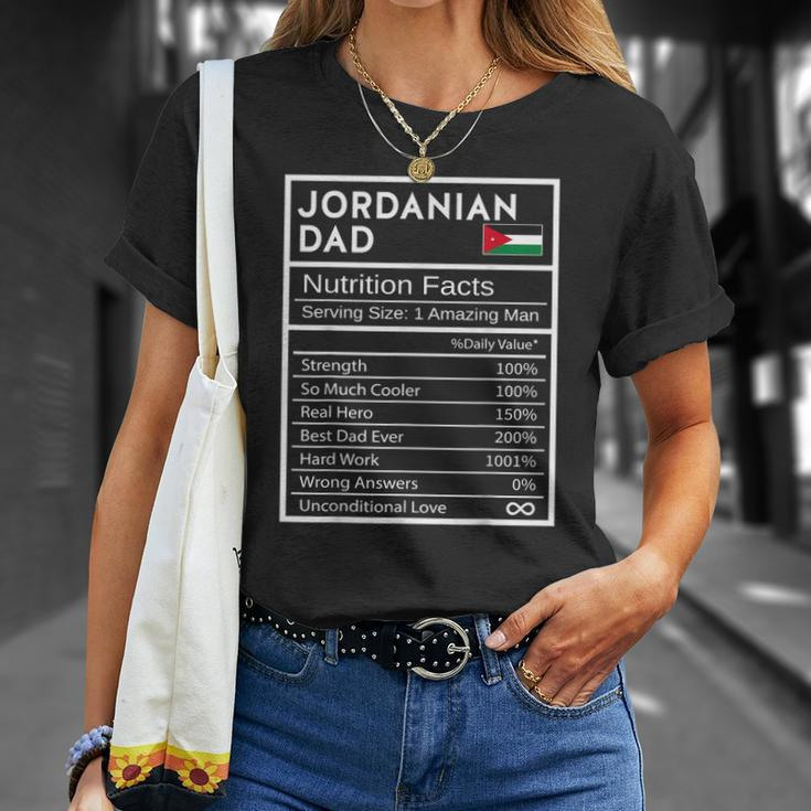Mens Jordanian Dad Nutrition Facts National Pride Gift For Dad Unisex T-Shirt Gifts for Her