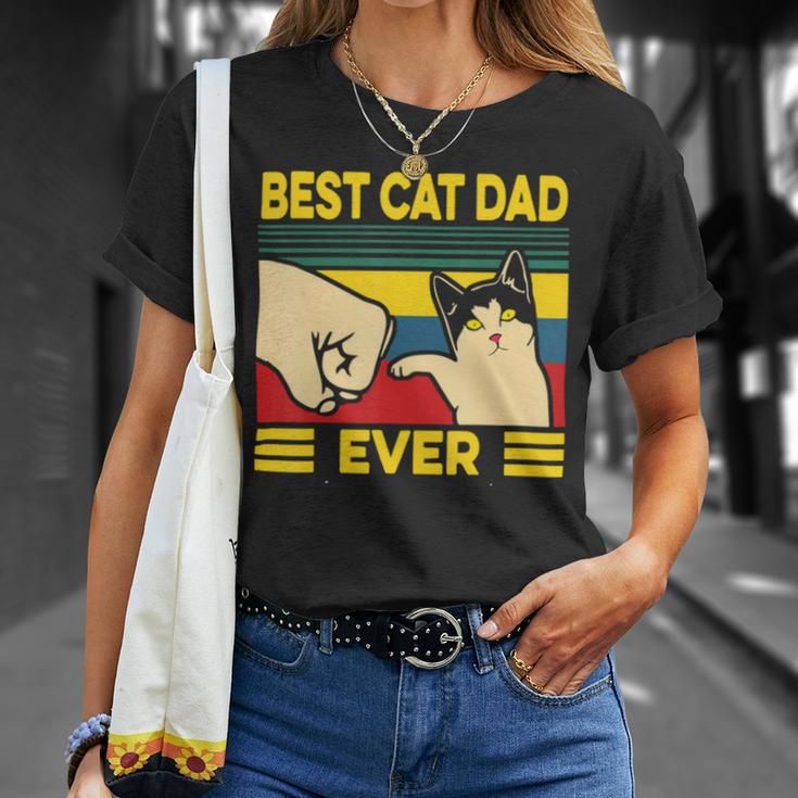 Mens Vintage Best Cat Dad Ever Bump Fit 240 Shirt Unisex T-Shirt Gifts for Her