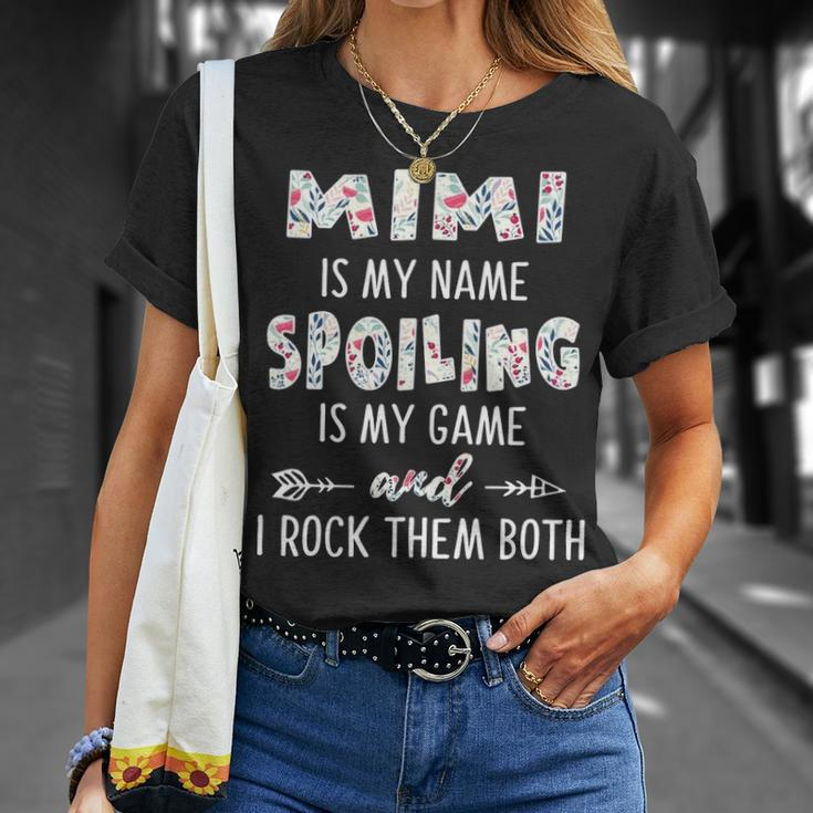 Mimi Grandma Mimi Is My Name Spoiling Is My Game T-Shirt Gifts for Her