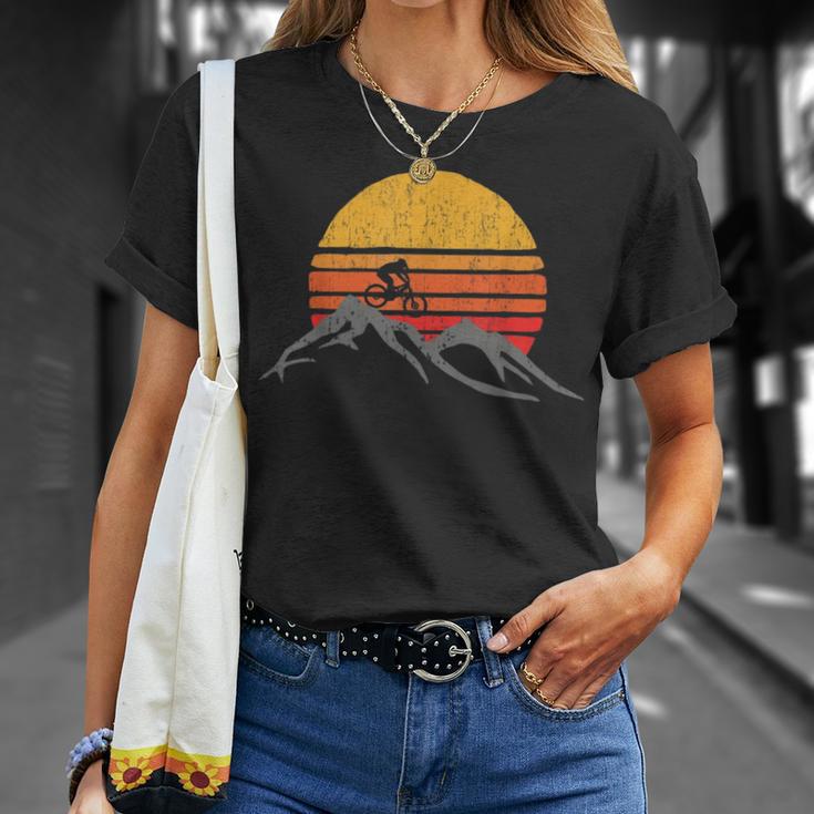 Mountain Bike Vintage Sunset Design Graphic 235 Trending Shirt Unisex T-Shirt Gifts for Her