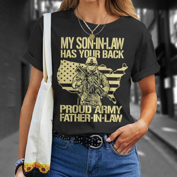 My Soninlaw Has Your Back Proud Army 688 Shirt Unisex T-Shirt Gifts for Her