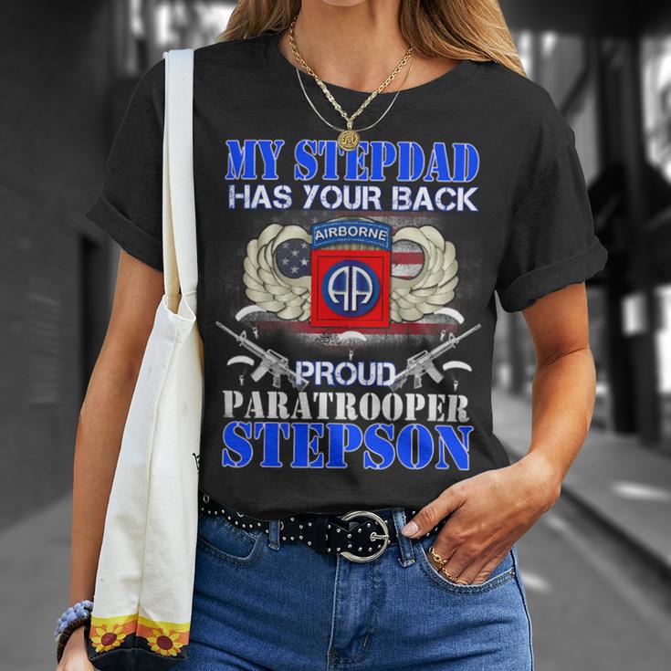 My Stepdad Has Your Back Proud Army 685 Shirt Unisex T-Shirt Gifts for Her