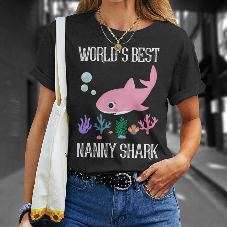 Nanny Grandma Worlds Best Nanny Shark T-Shirt Gifts for Her