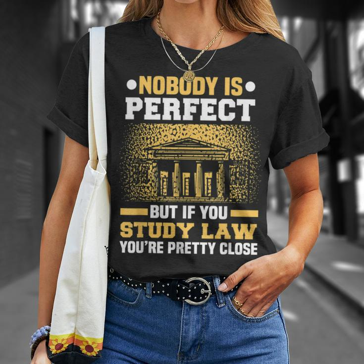 Nobody Is Perfect Lawyer Meme Future Attorney Retired Lawyer T-shirt Gifts for Her