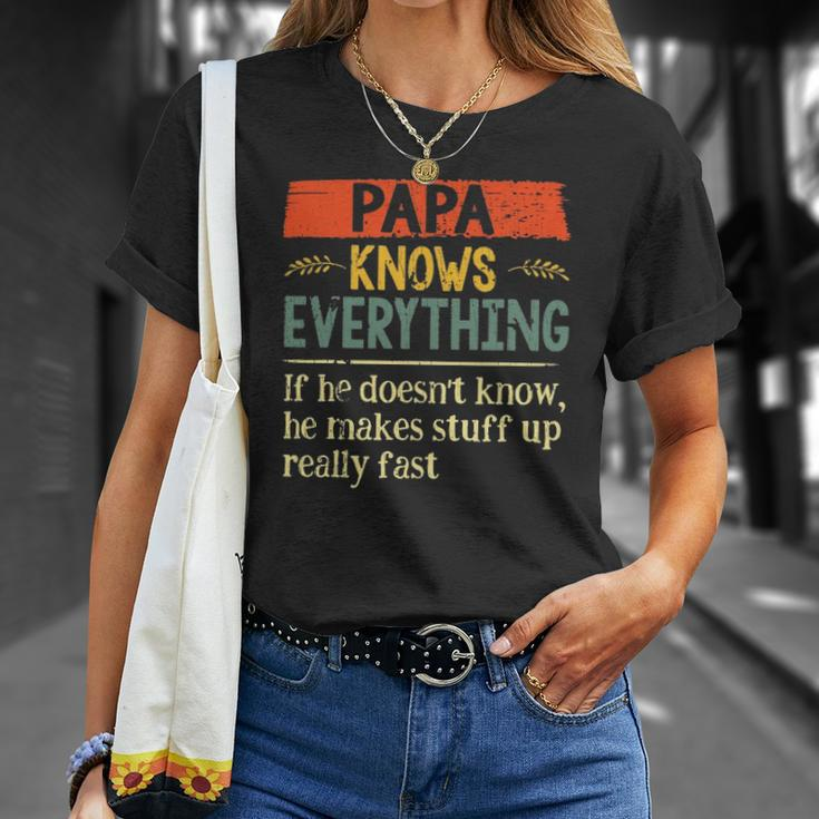 Papa Knows Everything If He Doesnt Know Fathers Day T-shirt Gifts for Her