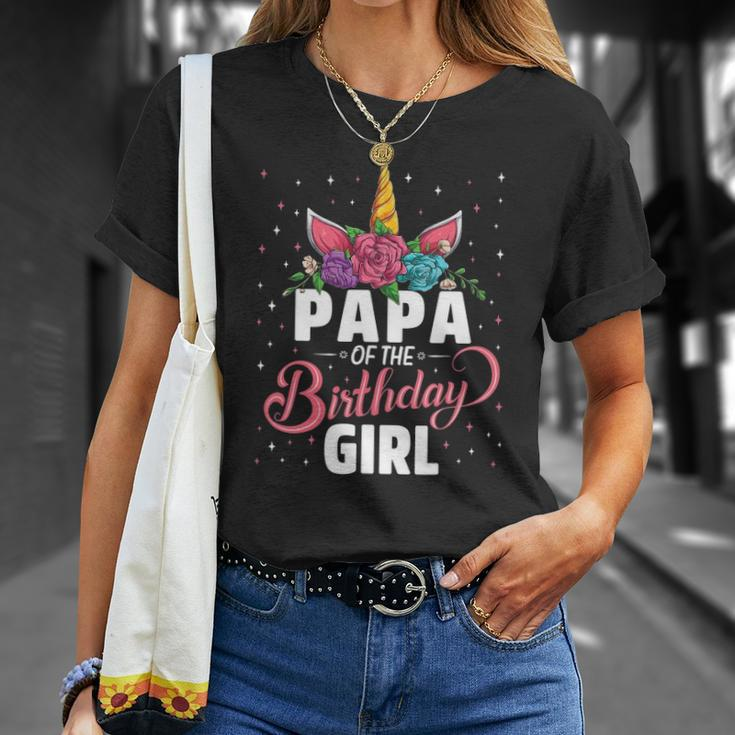 Papa Of The Birthday Girl Unicorn Girls Family Matching Unisex T-Shirt Gifts for Her