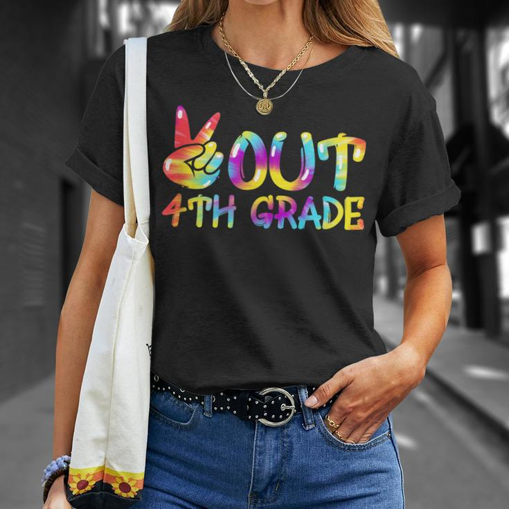 Peace Out 4Th Grade Tie Dye Graduation Last Day Of School V2 Unisex T-Shirt Gifts for Her
