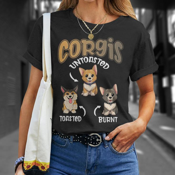Pembroke Welsh Corgi Untoasted Toasted Burnt Dog Lovers V4 Unisex T-Shirt Gifts for Her