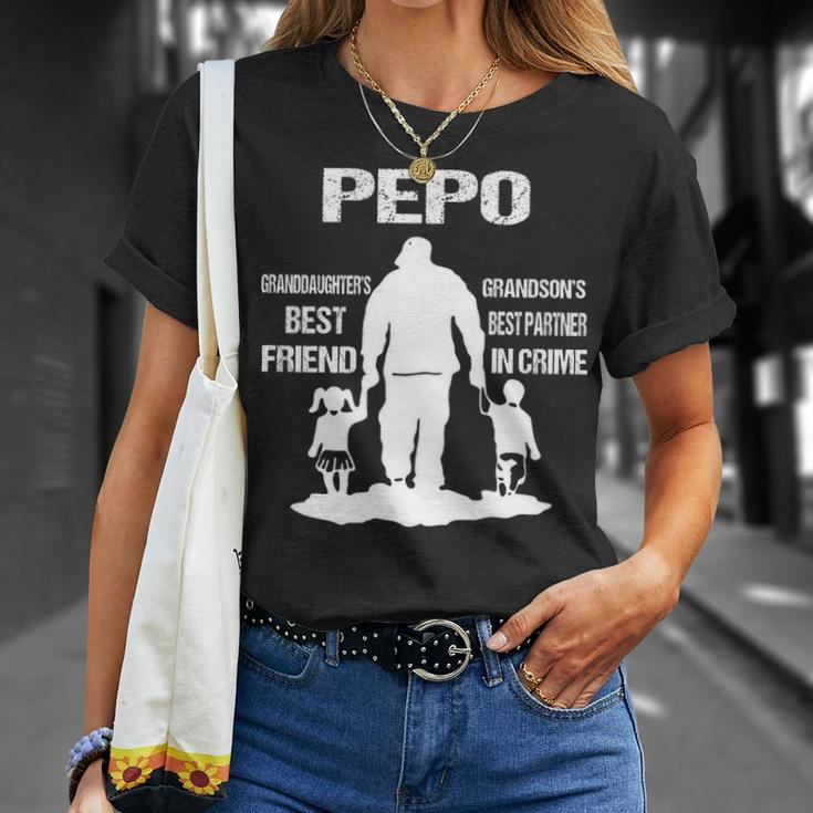 Pepo Grandpa Pepo Best Friend Best Partner In Crime T-Shirt Gifts for Her