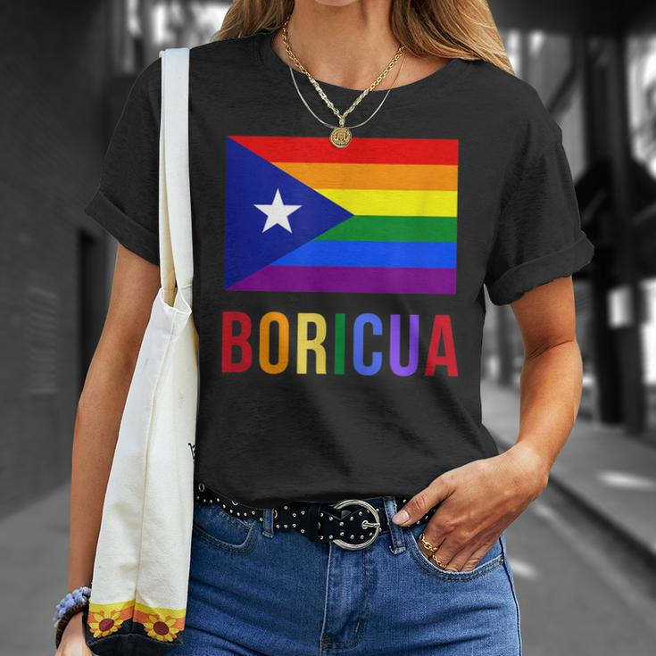 Puerto Rico Boricua Gay Pride Lgbt Rainbow Wepa Unisex T-Shirt Gifts for Her