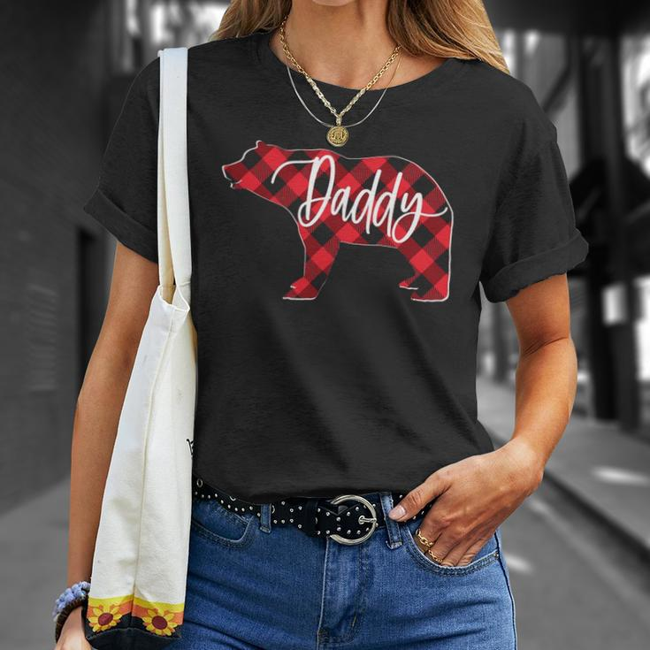 Red Buffalo Plaid Daddy Bear Matching Family Christmas Pj Unisex T-Shirt Gifts for Her