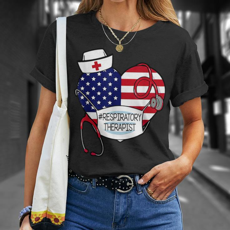 Respiratory Therapist Love America 4Th Of July For Nurse Dad Unisex T-Shirt Gifts for Her