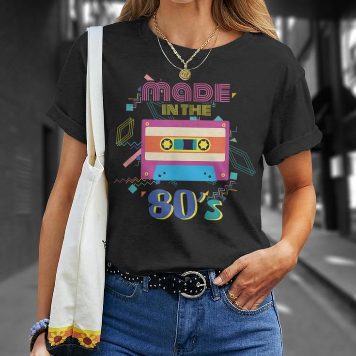 Retro Dance Party Disco Birthday Made In 80S Cassette Tape Unisex T-Shirt Gifts for Her