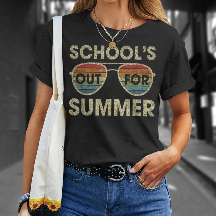 Retro Last Day Of School Schools Out For Summer Teacher Gift V2 Unisex T-Shirt Gifts for Her