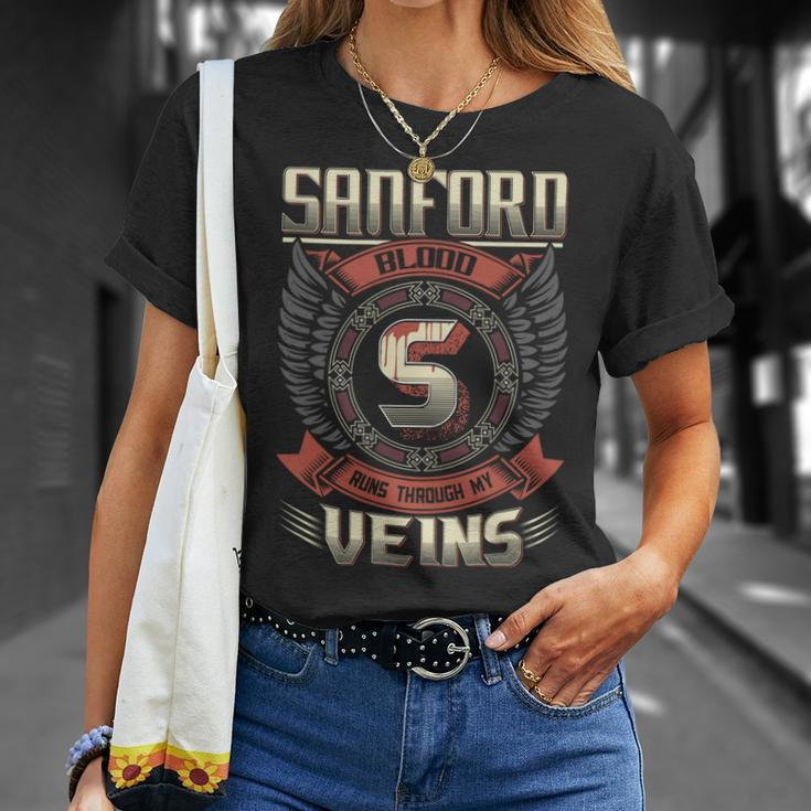 Sanford Blood Run Through My Veins Name V4 Unisex T-Shirt Gifts for Her