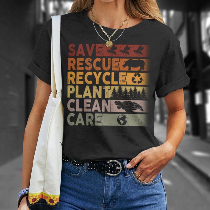 Save Rescue Recycled Plant Clean Care Unisex T-Shirt Gifts for Her